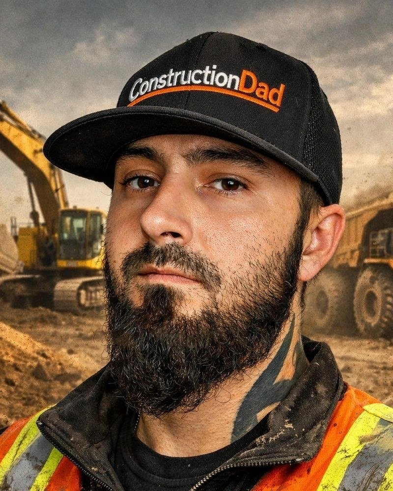 Zachary Kamats, founder of CD Construction Group, known as ConstructionDad, on a job site